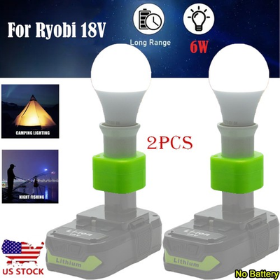 #ad 2PCS E27 LED Bulb Emergency Bulbs LED Light Backup For Ryobi 18V Li ion Battery $29.98