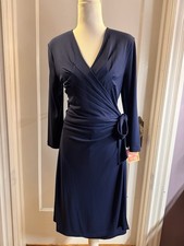 Isaac Mizrahi x Target Navy Blue Wrap Dress Size M NWT
