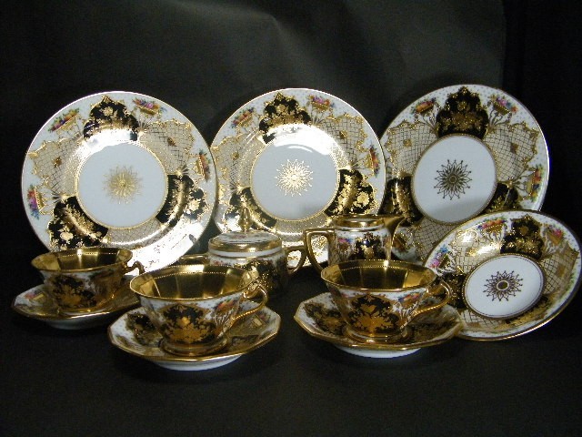ドレスデン　アンブロジウス・ラム工房　プレート　アンティーク Antique Ambrosius Lamm Dresden hand painted Heavy Gold plate | eBay