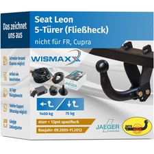 AutoHak Anhängerkupplung starr für Seat Leon II Fließheck 05-12 1P1 13pol E-Satz