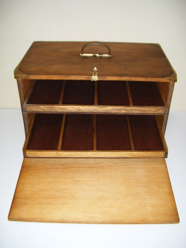 Vintage Handmade Wood Box With Drawers For Slot Cars (AS-IS)