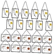 Pcs Double Glass Frame for Pressed Flowers Floating Hanging Photo 20 Black