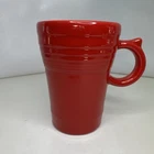 Fiestaware Scarlet Red Large Latte Coffee Mug "Thumb Handle" NICE!