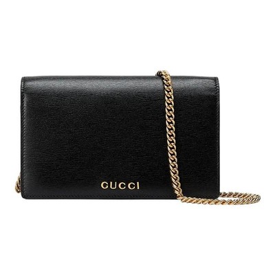 GUCCI Letter Logo Snap Open Chain Shoulder Crossbody Wallet Women's 7.8x1.5x5 in