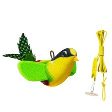 3MNSCD Interactive Cat Toy Bird Real Feather with Catnip No Standard, Green