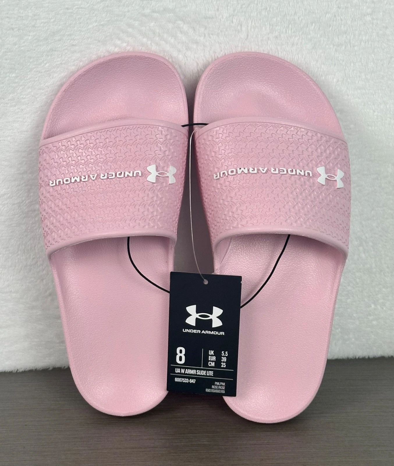 Under Armour Women's Slide Lite Size 8 Pink / White New With Tag
Opens in a new window or tab