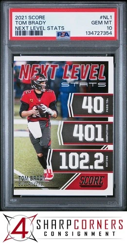 2021 PANINI SCORE NEXT LEVEL STATS #NL1 TOM BRADY BUCCANEERS PSA 10