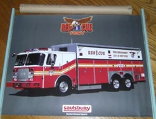 Saulsbury Rescue 1 FDNY New York Fire Department Poster Custom Apparatus Vintage