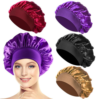 4 Stück Seidenhaube zum Schlafen, Schlafhaube Seide Weiche Satin Haarhaube für D