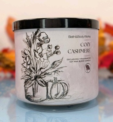COZY CASHMERE Bath & Body Works 3 Wick Candle Vanilla Sandalwood Lavender Jasmin