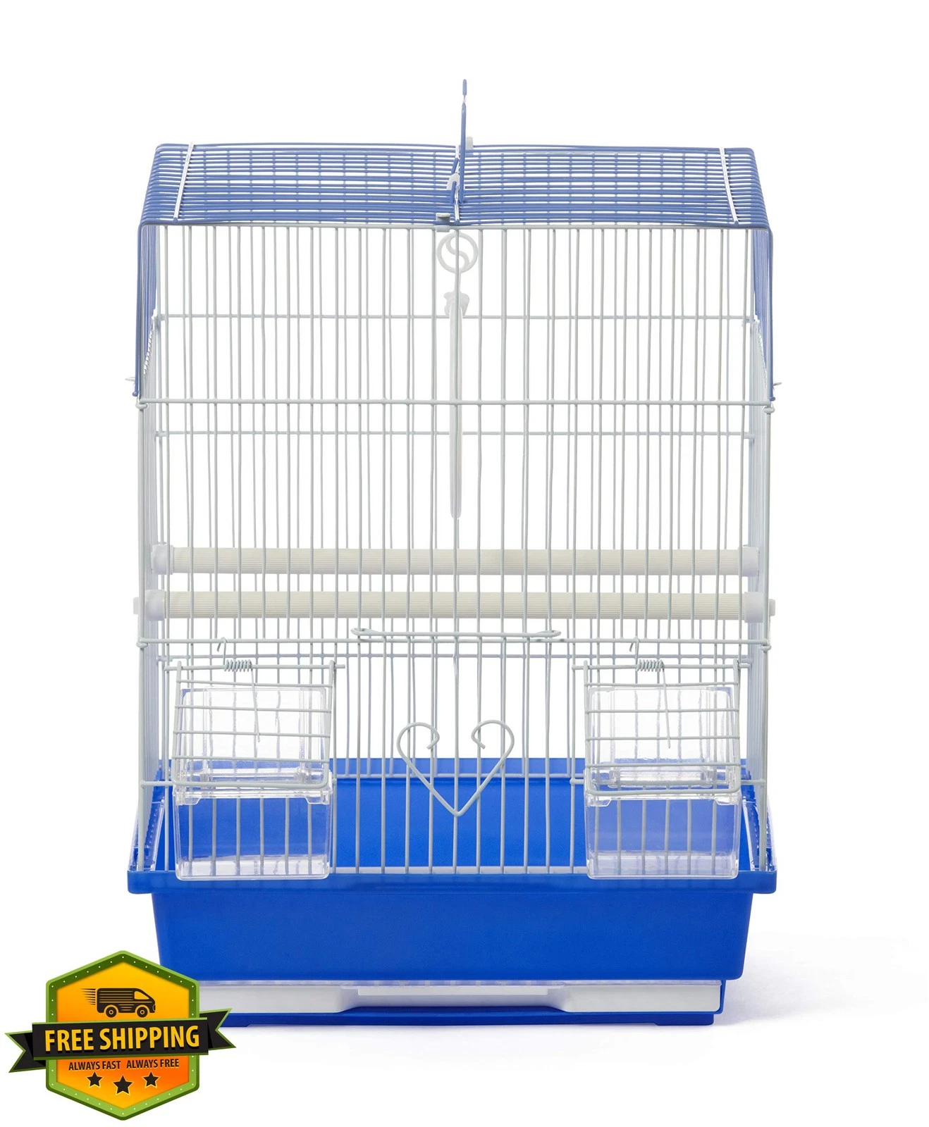 PH Prevue Hendryx Parakeet Cage Blue/White 12"x9"x15"