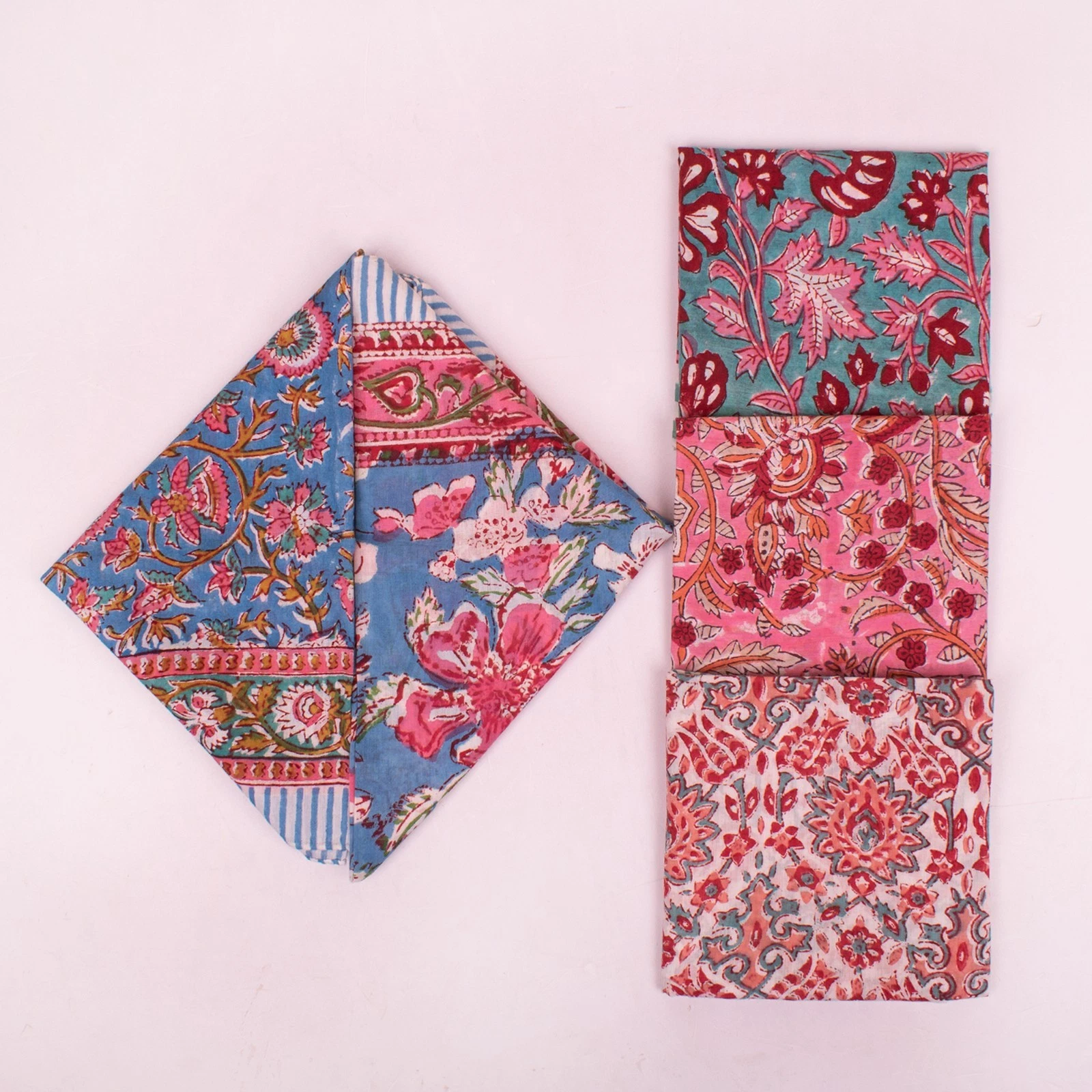 Set Of 5 Natural Dye Cotton Handmade Bandana Scarf Block Print Neckerchief
Opens in a new window or