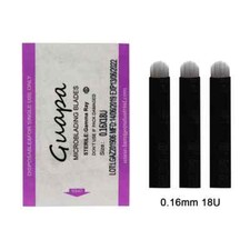 Black 0.16mmMicroblading Needle 18U Shape Tattoo Flex Blades UShape Needle Blade