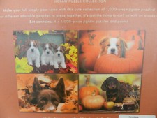 Dog Puzzle Four-In-One Dogs in Fall 4 x 1000 Piece Puzzle Great Value