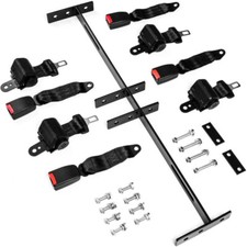 Golf Cart Retractable 4 Seat Belts and Bracket fit for TXT RXV of EZGO Yamaha