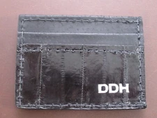 Clip Wallet, Leather, EEL, Monogramed DDH, Mfg by Yoder Leather  (Y FB)