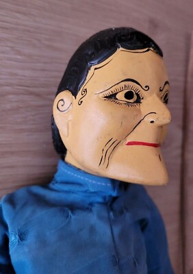 Marionnette vintage tête en bois - Grenier d'enfance