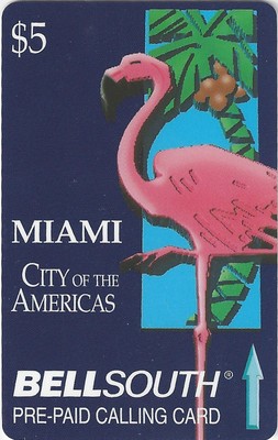 TK 91 Telephonkarte/Phone Card Bell South Flamingo Miami - City of Americas 5$