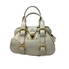Maxx New York Satchel Bag Purse Cream White Gold Tone Hardware New