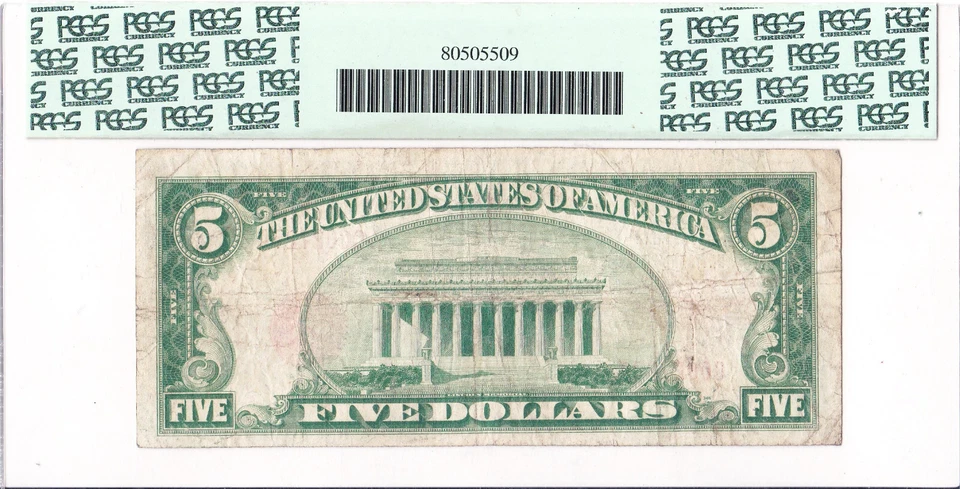 $5 1929 T1 National PORTSMOUTH Ohio OH 🇺🇸 PCGS 15 Fine! 🇺🇸 - Image 2 of 2