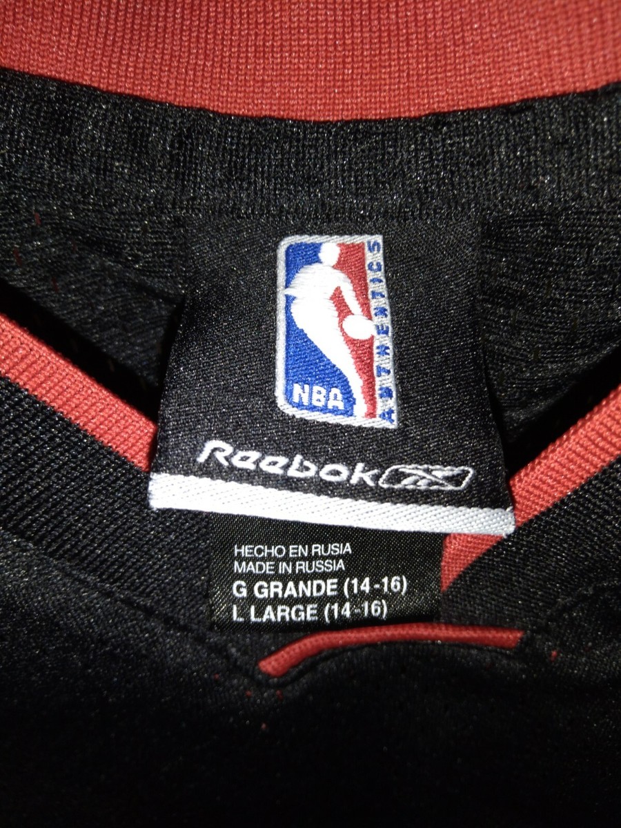 Vtg Reebok Dwyane Wade Miami Heat L 14-16 Sewn Jersey +2