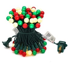 Christmas Lights Outdoor 19 FT 70 LED Pearlized Glass Bulbs Multi Color UL Ce...