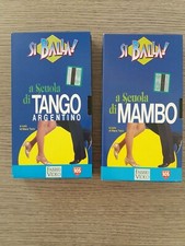 2 Vhs Si Balla: scuola di Tango argentino, scuola di Mambo con fascicoli istruz.
