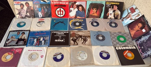 LOT OF 37 45rpm  records ROCK AND POP Journey Michael Jackson Styx 80s