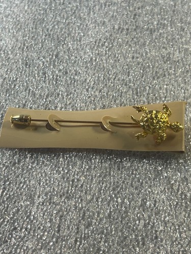 Gold Tone Turtle Tortoise Stick Pin P-224 - Picture 2 of 2