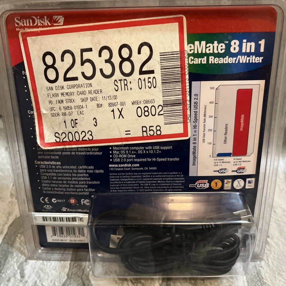 NEW SanDisc ImageMate 8 in 1 SDDR-88-07 USB Memory Card Read / Write NEW - Image 2 of 2