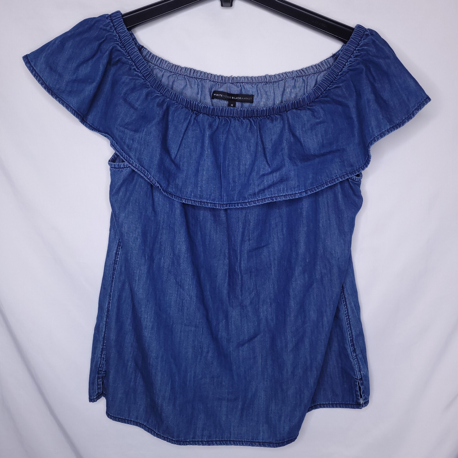 White House Black Market Top Medium Off The Shoulder Denim