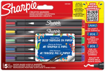 12 Sharpie Kreativmarker ACRYLIC, Rundspitze, 12er Blister