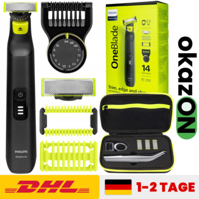 NEU Philips OneBlade Pro 360 QP6541 15 Rasierer Trimmer Set mit Etui Akku