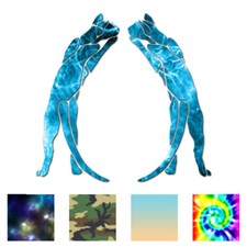 Pair of Cats Playing - Vinyl Decal Sticker - Multiple Patterns  Sizes - ebn815