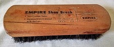 EMPIRE SHOE SHINE BRUSH HARDWOOD BLOCK SHAPED TO FIT HAND VINTAGE WOODEN HANDLE.