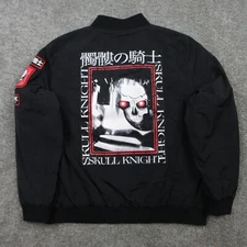 Berserk Jacket Mens XXL 2XL Black Skull Knight Bomber Windbreaker Coat Anime NWT