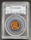 1958 D Lincoln Wheat Cent Penny Coin PCGS MS66 RD RED #1