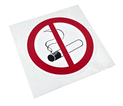 25 x autocollants réfléchissants interdits de fumer autocollants no smoking panneau d'avertissement 75 mm - Photo 1/3