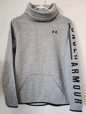 Under Armour Storm Gray Cold Gear Loose Fit Cowl Neck Sweatshirt - Size Small