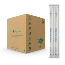 Standard Individually Wrapped Biodegradable 8.25" Agave Straws 2000 Pcs  Pla...