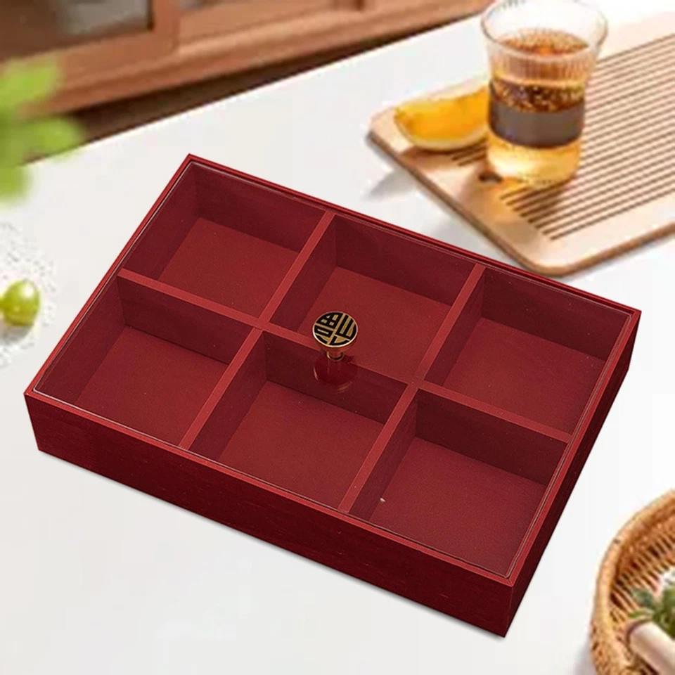 Dry Fruit Container Candy Bowl Food Storage Container Multifunctional Wooden Tea