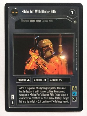 Star Wars CCG Decipher Enhanced Premiere Boba Fett With Blaster Rifle Premium