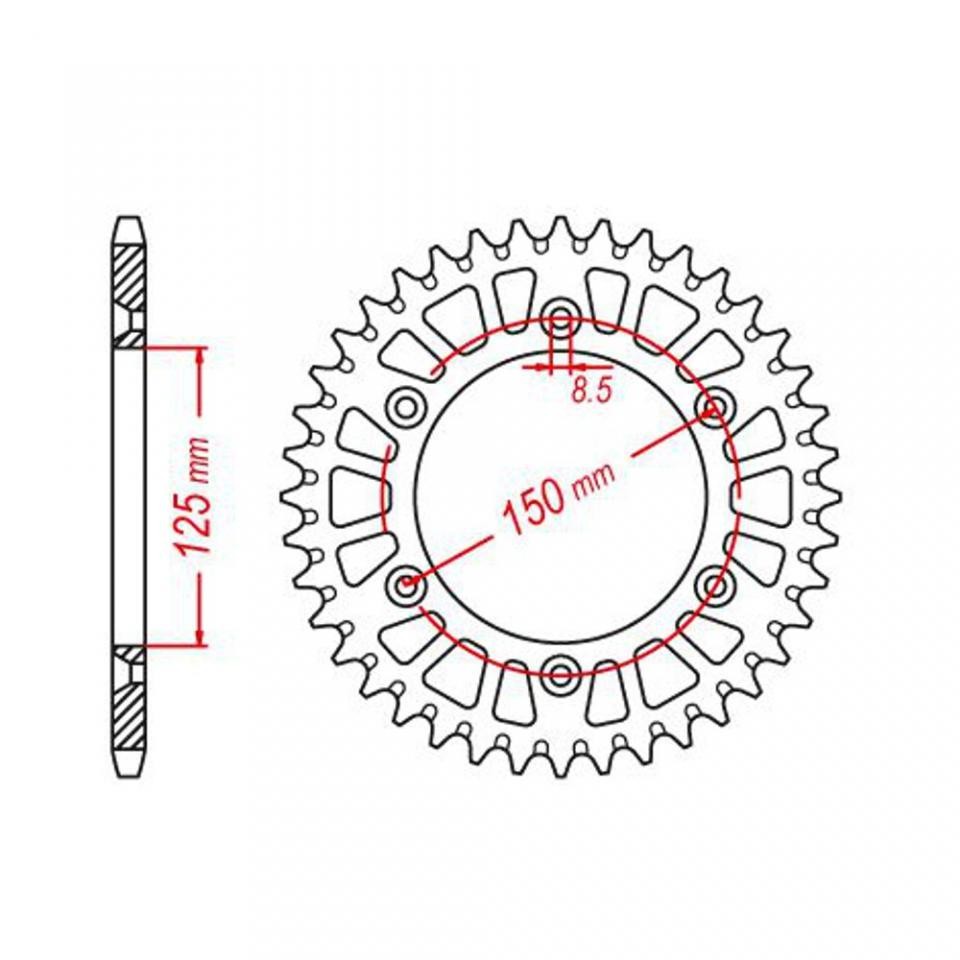 Couronne transmission Esjot acier pour moto KTM 660 SMC de 2003 à 2006 - 2