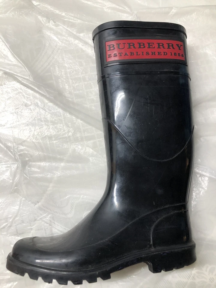 Botas de lluvia de goma para mujer Burberry EU 35 / US 4.5 - estampado a cuadros negro Italia M Foto 4 de 4