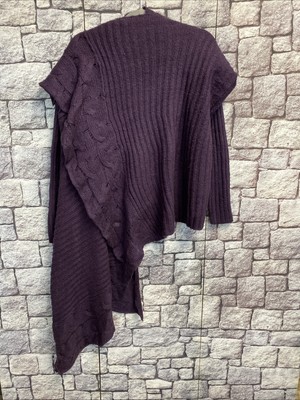 LIN Bin Velo STRICKJACKE Lagenlook Vokuhila Strick Lila 17A92