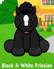Webkinz Classic Black and White Friesian - hm851 - Virtual Adoption Code Only