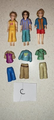 Polly Pocket Boy LOT, 3- Dolls + Clothing LOT C