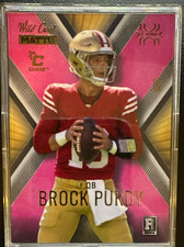 Brock Purdy Wild Card MATTE X-Plode Rookie Chase Red-Orange 3/5 MXP-BP 49ers. rookie card picture