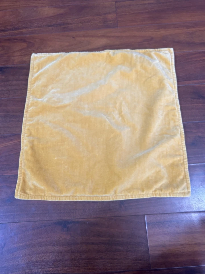 POTTERY BARN Set of 2 golden yellow velvet pillow cover 20" some blemishes - Image 4 of 4