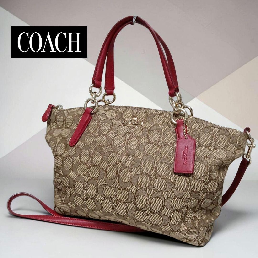 Coach Women's Shoulder Bag Handbag Purse Multicolor Leather Signature Used Bag